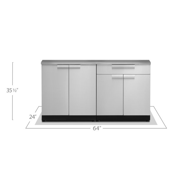 NewAge Products Outdoor Kitchen Stainless Steel 2 Piece Modular Outdoor Kitchen Wayfair
